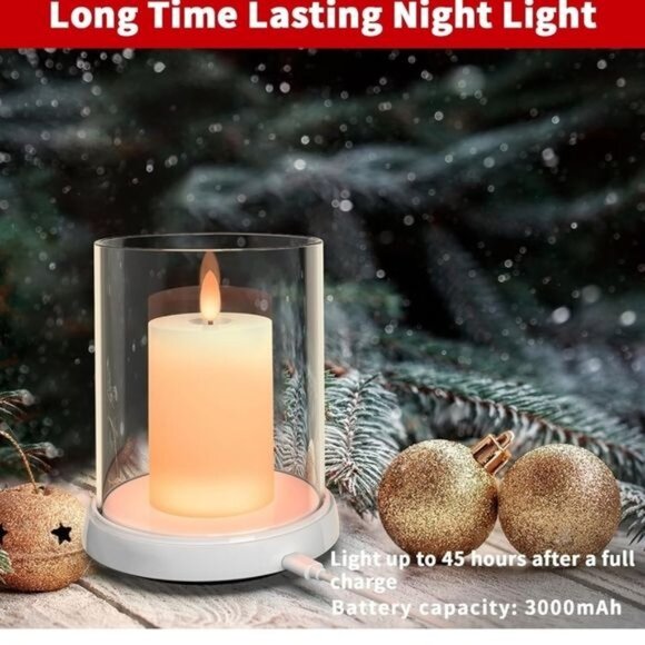 Rechargeable LED Candle Night Light With Remote & Touch Switch - Picture 2 of 4